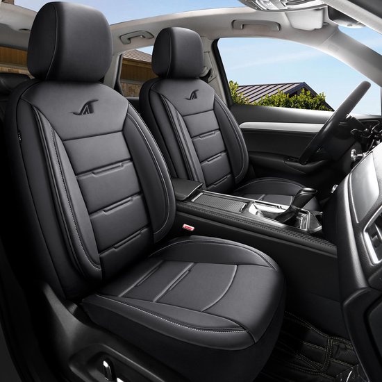 Housses de siège de voiture pour Volvo S60 V60 2.Gen. 2010-2018 | Lot de 2 | AIE405 | Cuir artificiel Zwart