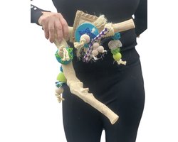 Zitstok met speelgoed -Home en dier speelgoed - Speelgoed voor middelgroot en groot vogels