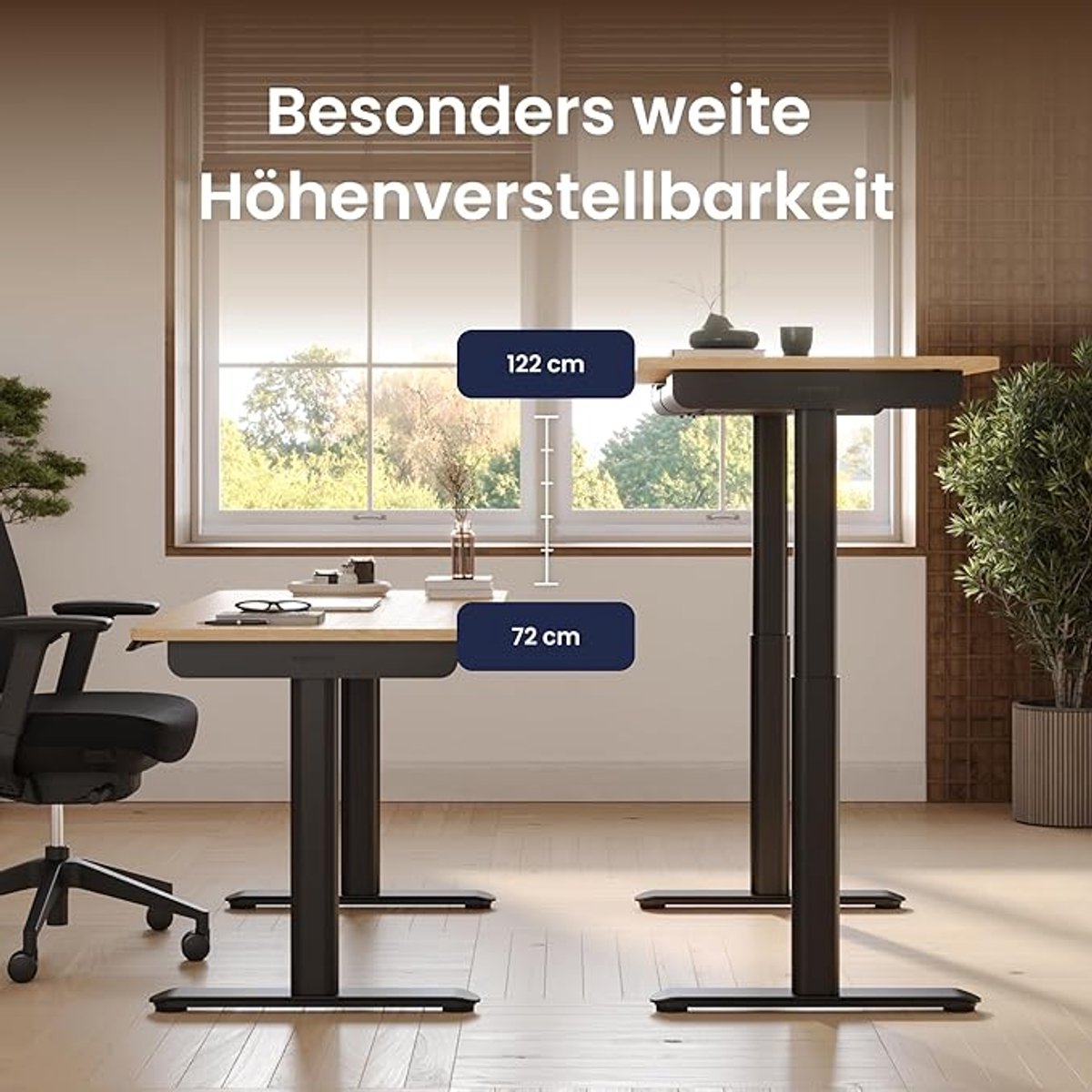 Elektrisch Bureau Altameubel FlexDesk 160x80 cm – In Hoogte Verstelbaar, Ergonomisch, Modern Walnoot Houten Tafelblad, Wit Stalen Frame, TÜV-Gecertificeerd, Krachtige Dubbele Motor, 9 Hoogteprofielen, Kabelmanagement, Roestbestendig
