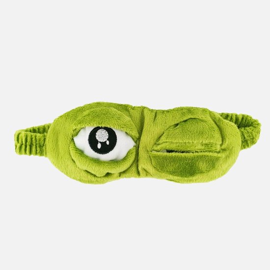 ACWOO Slaapoogmasker, 3D Kikker Oogmasker Pluizig Gezicht Slapen Grappige Nieuwigheid Cartoon Kikker Oogafdekking, Grappig Oogblinder Als cadeau voor
