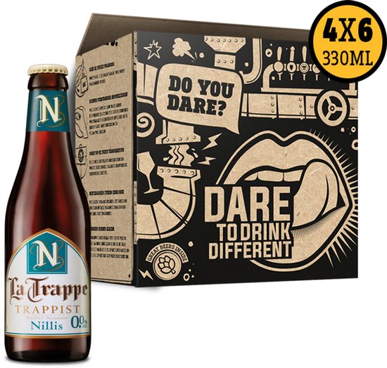 La Trappe Nillis 0.0% Alcoholvrij Bier - 24 Flesjes van 33cl - Nederlandse Brouwerij