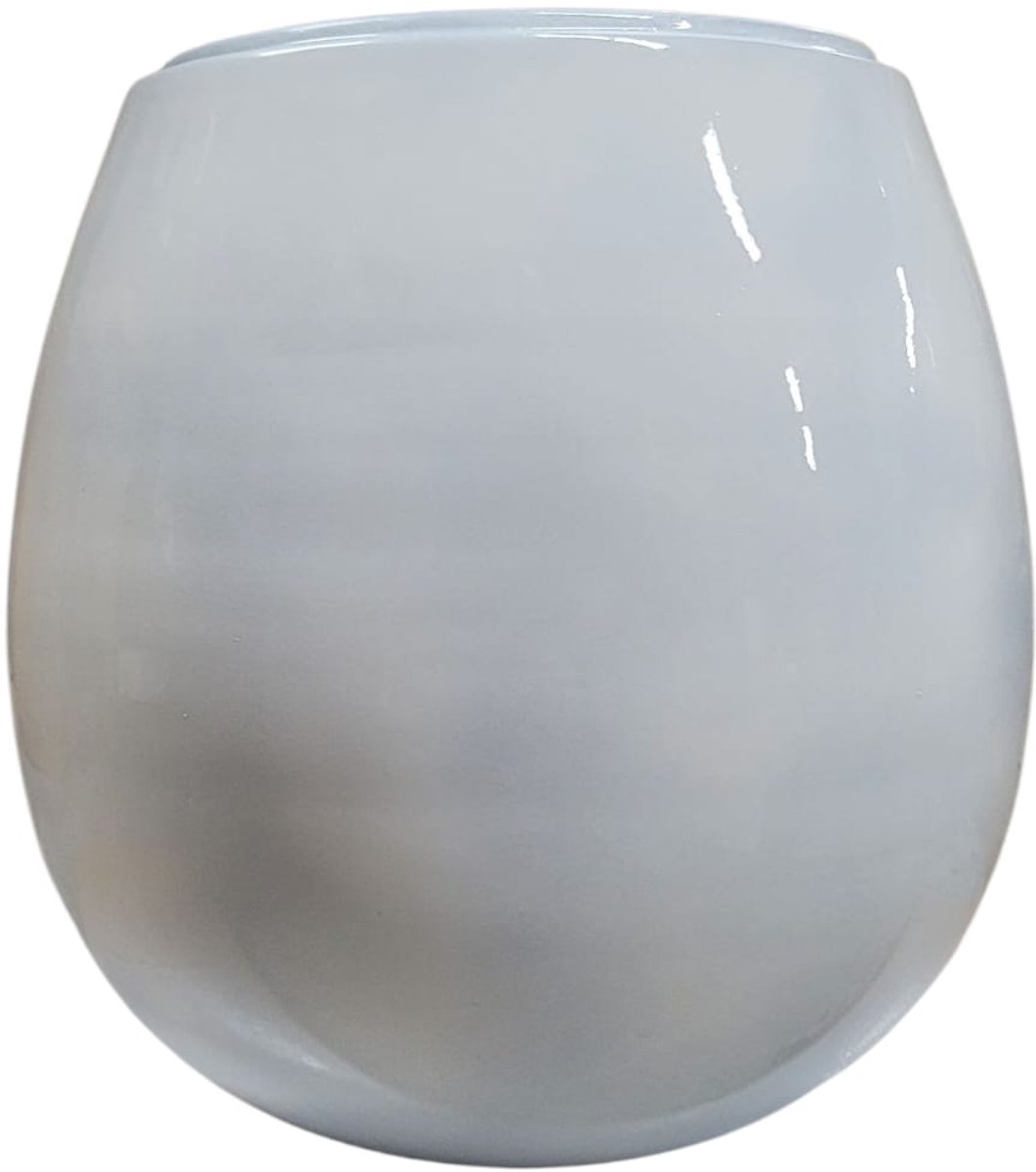 Decoratieve vaas - Keramiek - Wit - 2,5 L - 23x24 cm - Moderne vaas wit - Woondecoratie - Vazen - Bloemenvaas - Stijlvolle vaas wit