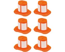 6 stuks - Filterpatronen - Stofzuigerfilters - Vervangingsfilters - Geschikt voor Black & Decker HHVKF10 stofzuiger - Filteraccessoires - Wasbaar - Stofzuigeraccessoires - Oranje