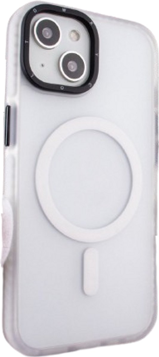 Mobile5 - iPhone 13 / 14 hoesje - Magsafe compatibel - Camerabescherming – Mat Wit