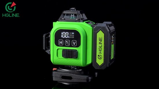 CIGMAN CM-S04 Kruislijnlaser, intelligente controle, 4 x 360 graden, zelfnivellerend, laserwaterpas, met lcd-display, lijnlaser, bouwlaser, kruislaser, groen, voor binnenbouw