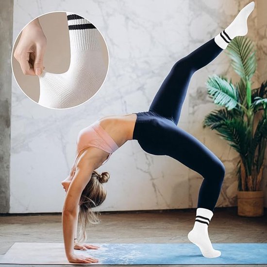 Antislipsokken voor dames (3 paar) - Vloersokken - Thuissokken - Pantoffelsokken - Antislipsokken - Yogasokken - Geschikt voor Pilates, Ballet, Dans, Trampoline van Merkloos — afbeelding 2