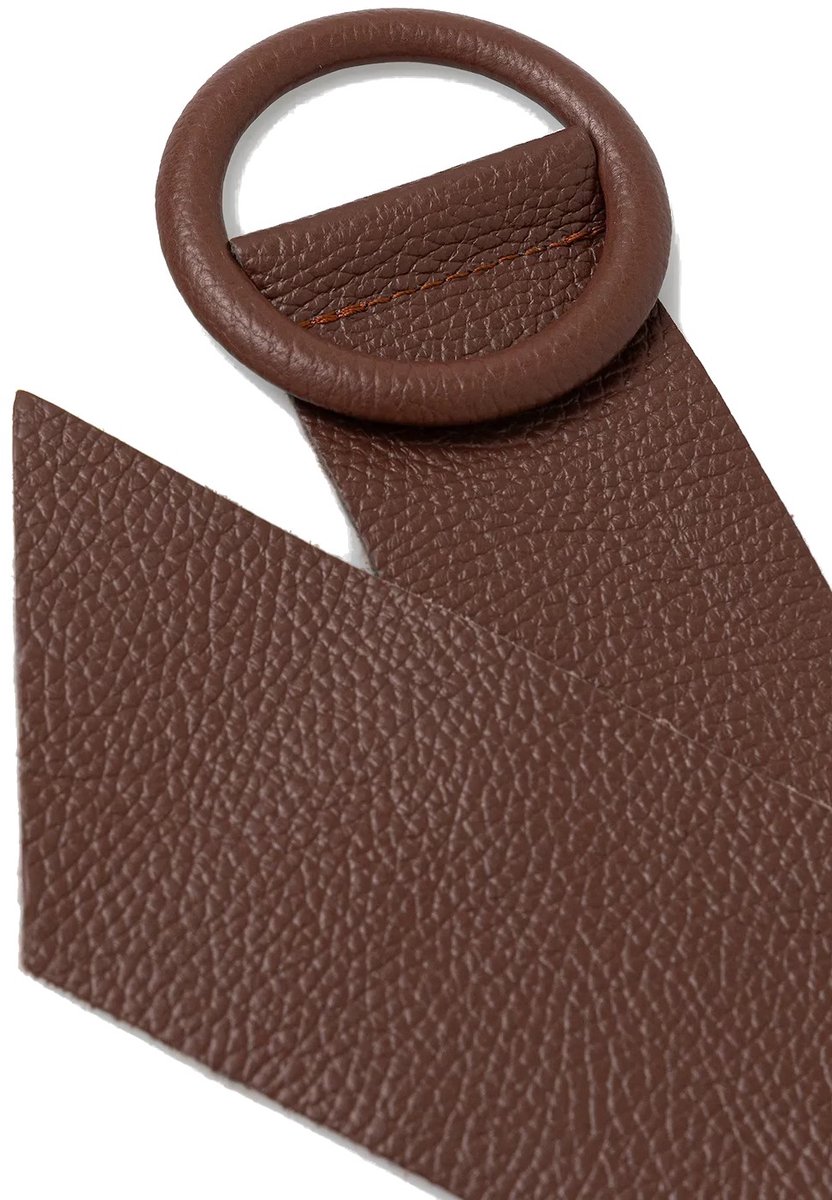 Bruine Brede Leren Riem Ronde Gesp - Taille Riem - Leer Leder - Brede Dames Riemen Ceinturen - Bruin