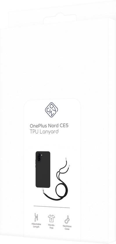 Cazy hoesje met koord geschikt voor OnePlus Nord CE5 Hoesje met Koord - Flexibele Case - Zwart