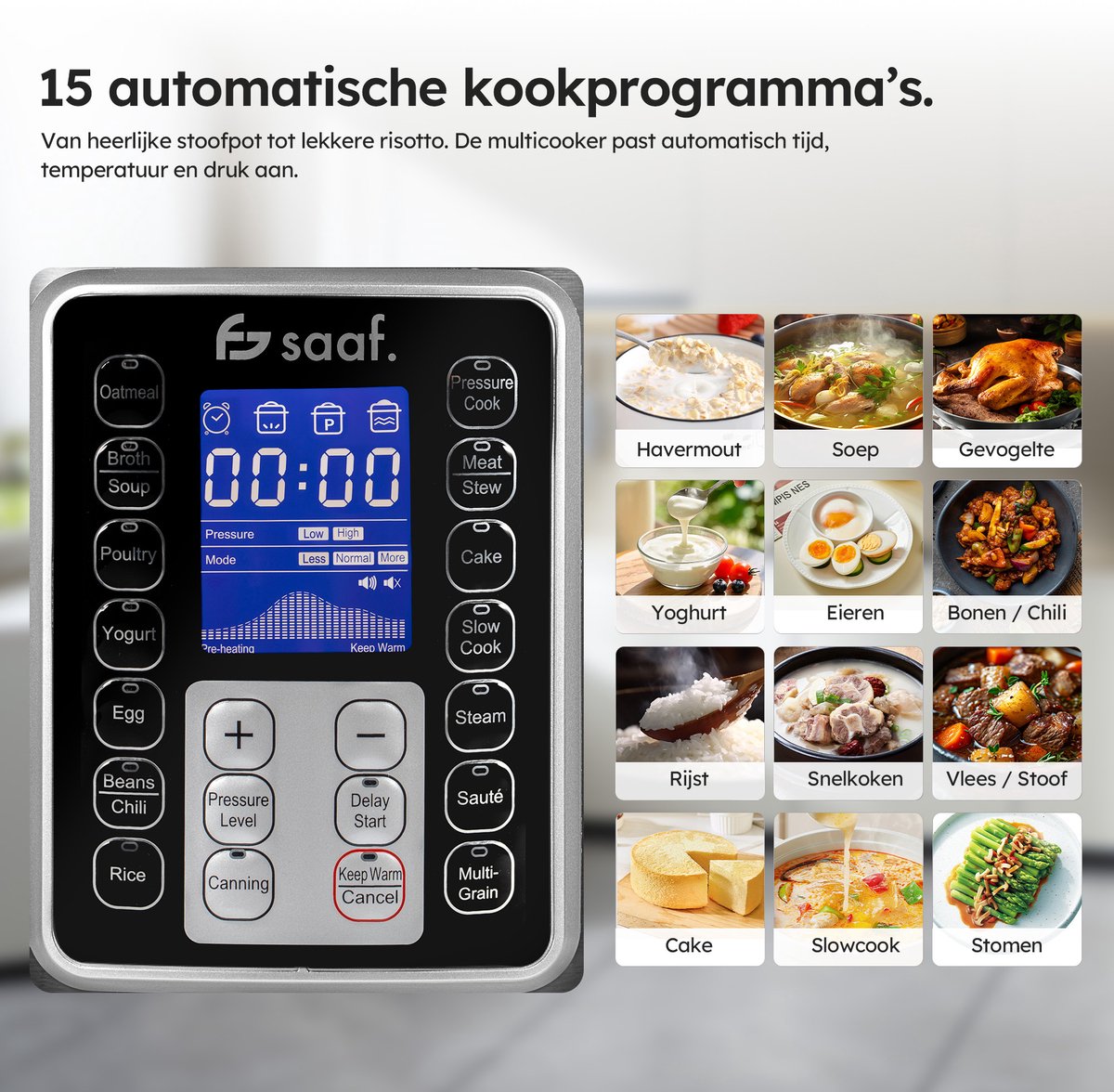 Multicooker - 11-Delige Set - 6L - 12 Automatische - afbeelding 3