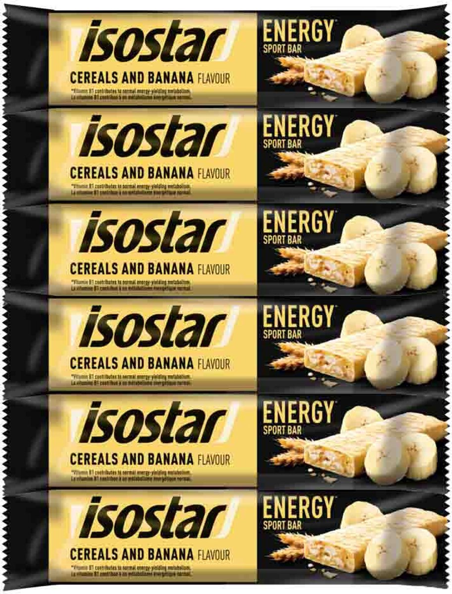 Isostar High Energy Sportreep Banaan - 6 x 40 gr - Voordeelverpakking