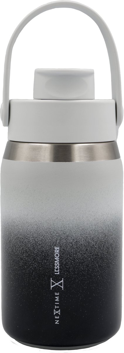 Thermische fles 355 ml (12oz) - 95% gerecycled roestvrij staal - Staal grijs 'Canvas fles 12'