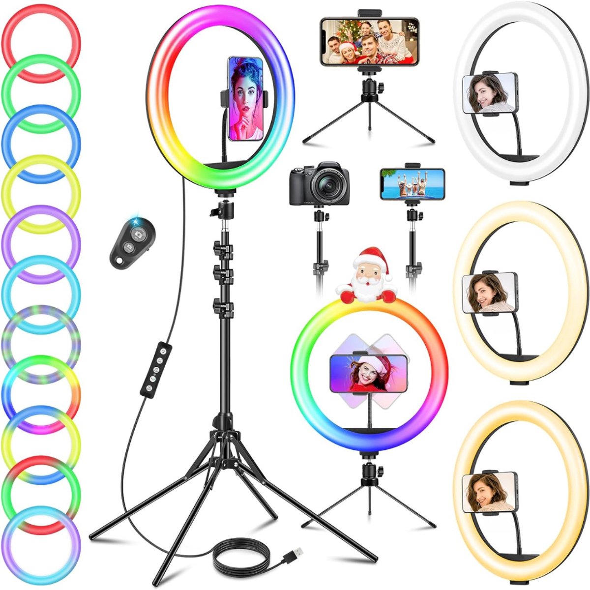 White-Label® Ringlamp met Statief - Ring Light - Verstelbaar - Led Verlichting