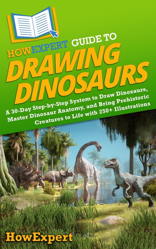 HowExpert Guide to Drawing Dinosaurs - cover