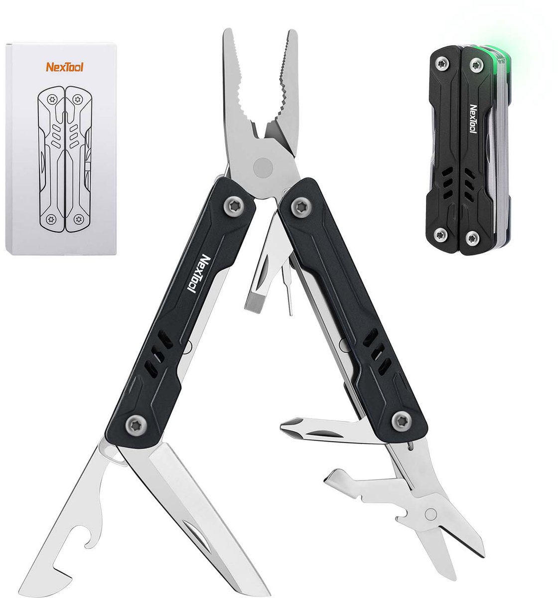 NexTool Mini Sailor S11 – Multitool 11-in-1 – Zwart RVS – Compact & Veelzijdig