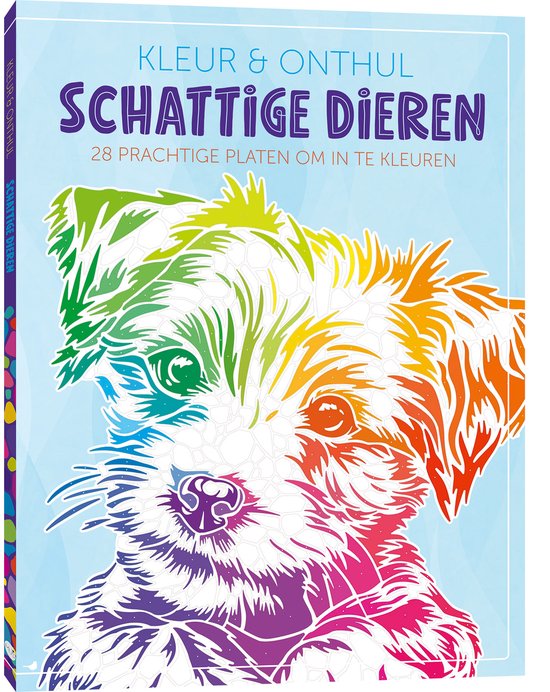 Kleur & Onthul: Schattige Dieren - cover