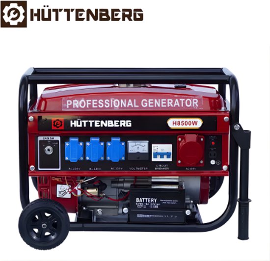 Noodstroom Huttenberg H8500W Generator – Elektrische Start – 230V/380V – Krachtig...