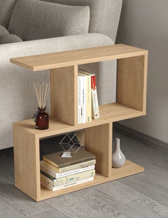 LUNOR Terra - Table d'appoint - Chêne - 3 compartiments