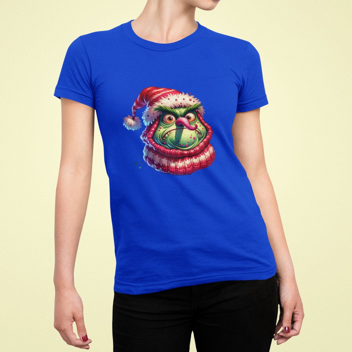 Grumpy Elf - T-shirt Vrouw - T-shirt Blauw - Kerst T-shirt - Maat XL - Kerst Cadeau Vrouwen - Limited Edition