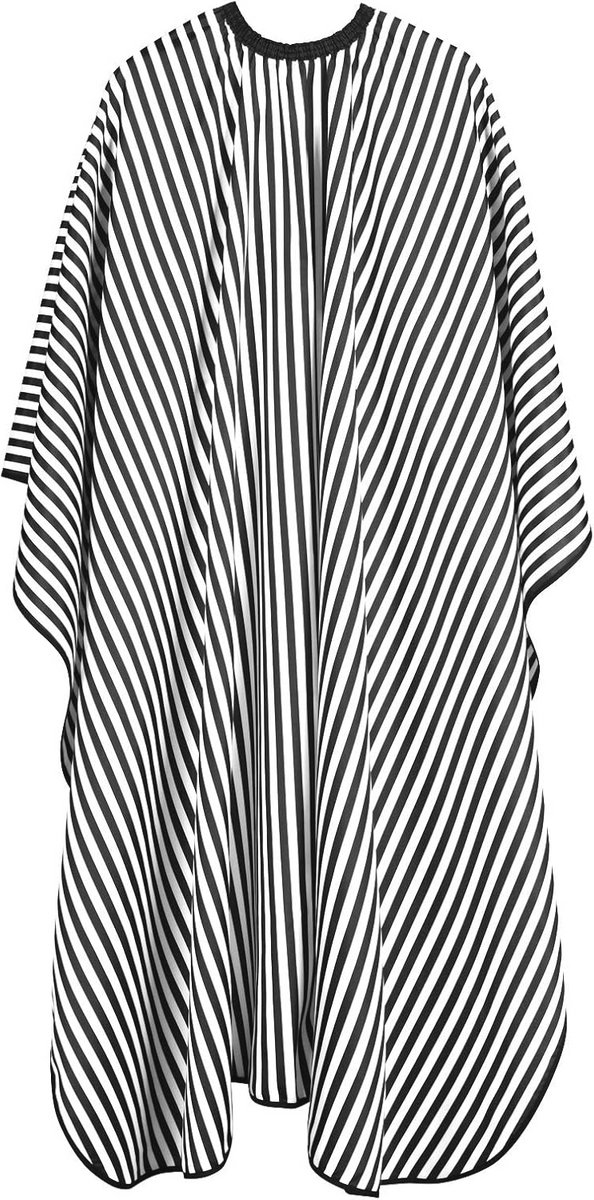 Professionele Unisex Kapperscape - Zwart-Witte Strepen voor Haarstyling en Verven - 160x140cm