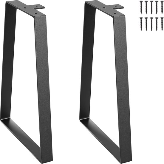 en.casa] Stalen onderstel Mariager set van 2 tafelpoot 42x40 cm zwart mat