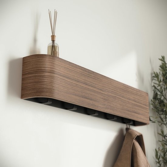 Wandkapstok met Hoedenplank - Kapstok Hangend met Plank - Wandhaak - Opbergoplossing — afbeelding 2