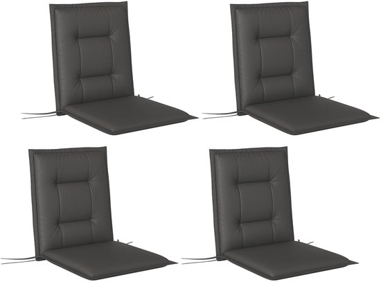 Outsunny - Coussin de chaise longue - Polyester - Gris foncé