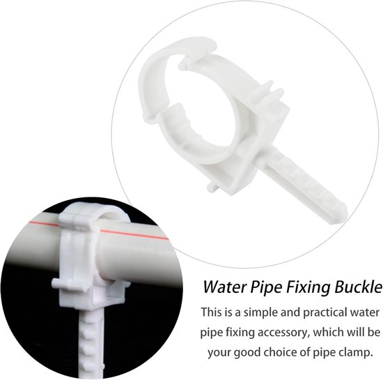 20 stks Witte Klemmen PVC Pijpklemmen Met Pin,25mm PPR Pijpklemmen Pijpklemmen Buis Clips Enkele Scharnier Pijpklemmen — afbeelding 2