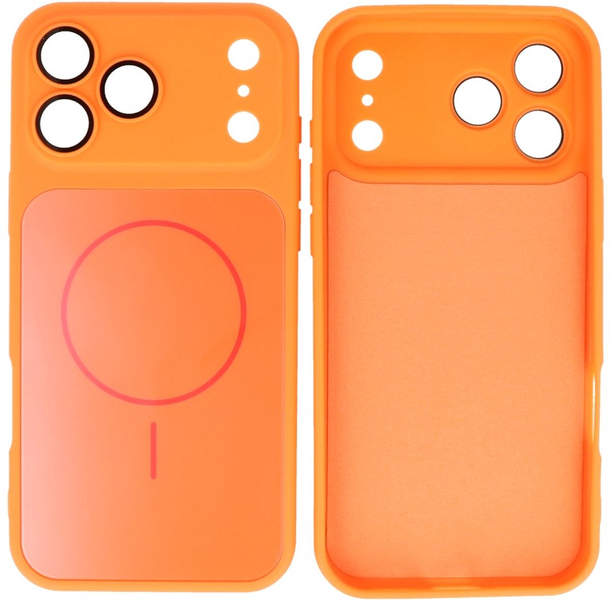 MagSafe Telefoonhoes – Shockproof Case met Camera Bescherming – Geschikt voor iPhone 17 Pro Max - Oranje