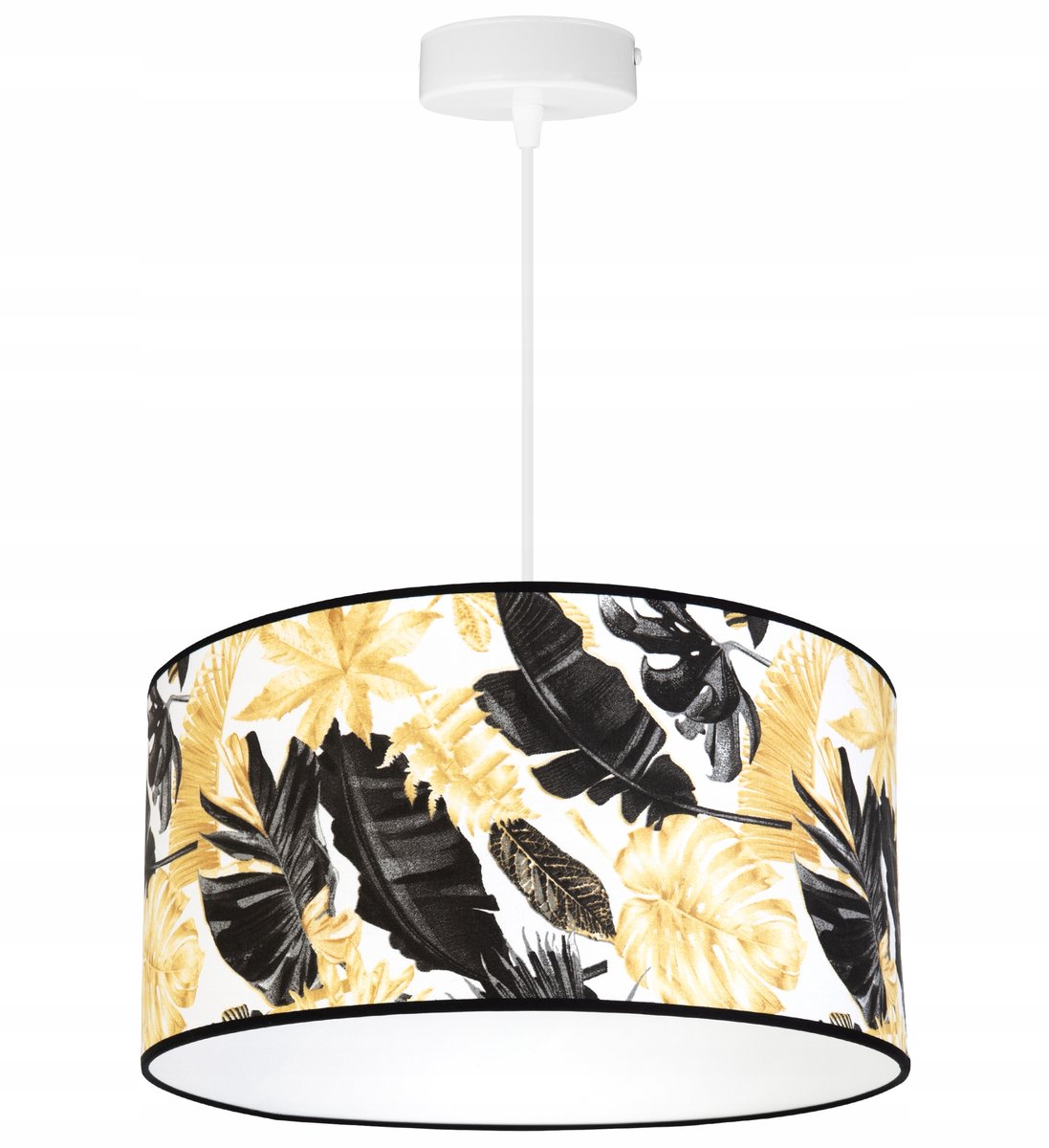 Light Home GOLD FLOWERS – Hanglamp – Plafondlamp – Stoffenkap 40 cm – Gouden Bloemen – LED