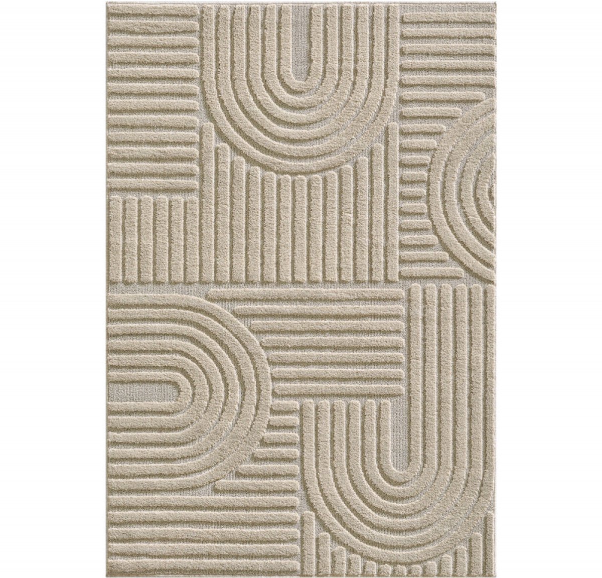 Japandi Art Vloerkleed Beige – Scandinavisch & Japans Design – Laagpolig – 120x170 cm
