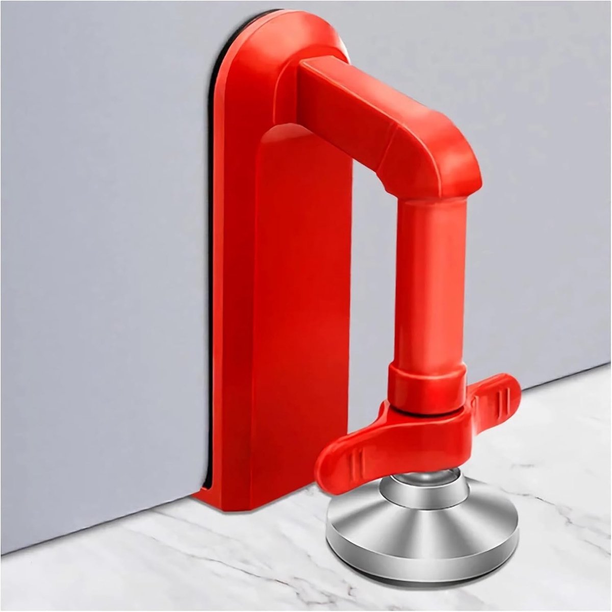 Anti-diefstal deurblokker, geen boren, draagbaar deurslot, beveiliging voor hotelappartement, krachtige poortstopper voor vrouwen, kinderen, veiligheid thuis alleen，rood
