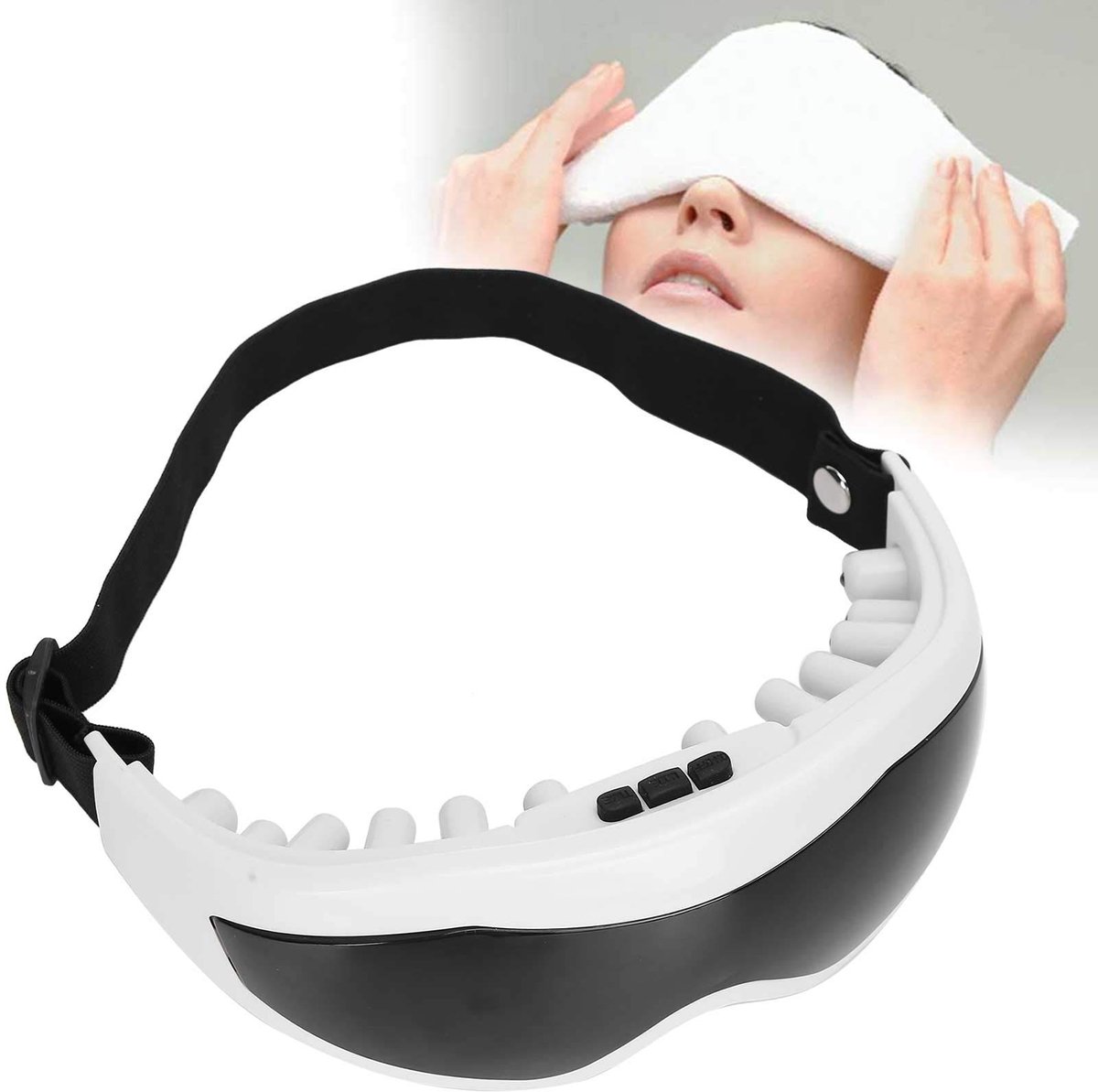 Oogmassager, elektrische oogmassager, magnetische massagebril om vermoeidheid te verlichten, trillende oogmassager om vermoeidheid van de ogen, donkere kringen en wallen te verlichten thumbnail 3