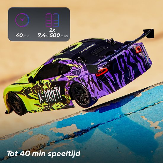 Voiture Télécommandée OVERMAX X-Drifty - 20 Km/h - 4x4 - Eclairage LED Noir Vert Dsx27 1 Frb5