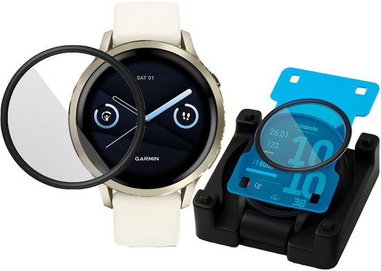 Screenprotector + Installatietool geschikt voor Garmin Venu 4 41mm – Screenprotector Gehard Glas Screen + Installatietool