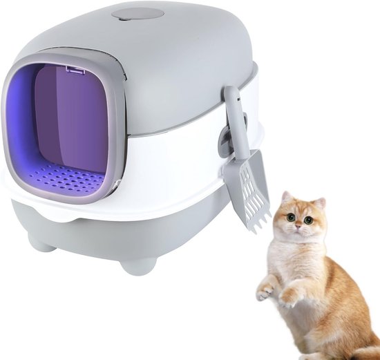 Kattenbak, UV-desinfectie, opvouwbare kattenbak met deksel