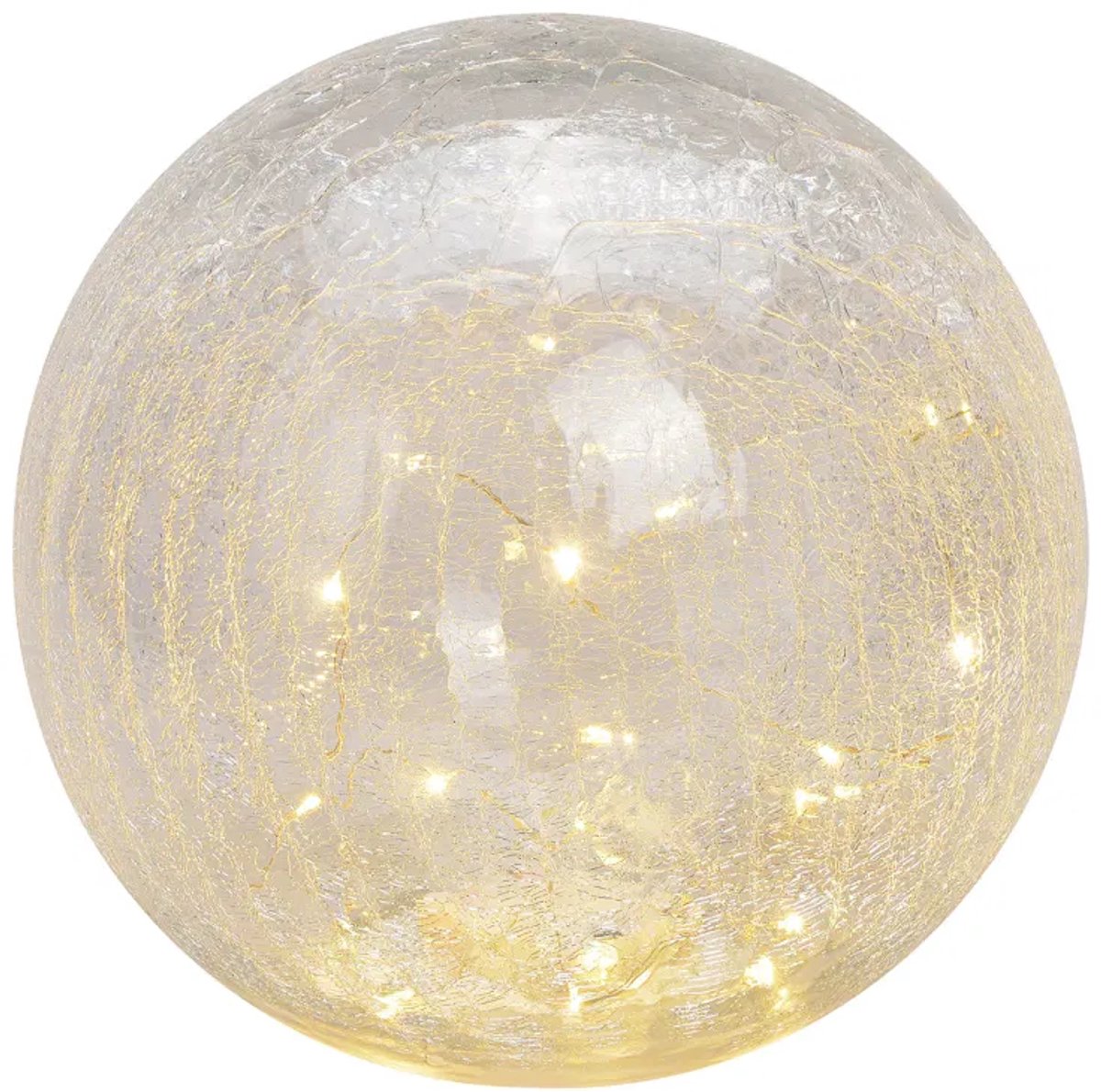 Lichtbol met 25 LED's, met timer gemaakt van transparant glas Ø25cm