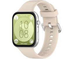 Siliconen bandje - geschikt voor Huawei Watch Fit 5 (PRO), Watch Fit 4 (Pro), Watch Fit 3 - gespsluiting - beige