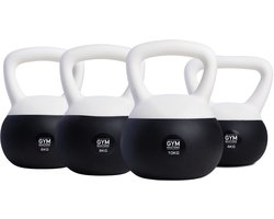 Gym Masters Zachte Kettlebell Set – 4, 6, 8 & 10 kg – Fitness Gewicht voor Thuis & Sportschool – Krachttraining & Cardio – Anti-Beschadiging