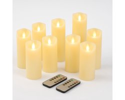 FlinQ LED Kaarsen met Bewegende Vlam - Inclusief Afstandsbediening (2x) met Timer en Dimfunctie - Nep Kaarsen met Flikkerende Vlam - Dinerkaarsen - Set van 9 stuks FlinQ LED Kaarsen met Bewegende Vlam - Inclusief Afstandsbediening (2x) met Timer en Dimfunctie - Nep Kaarsen met Flikkerende Vlam - Dinerkaarsen - Set van 9 stuks