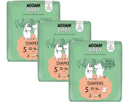 Muumi Baby Eco Luiers - Maat 5 - 10-16 kg - 120 stuks - Parfumvrij - Voor de gevoelige huid - Anti-allergisch