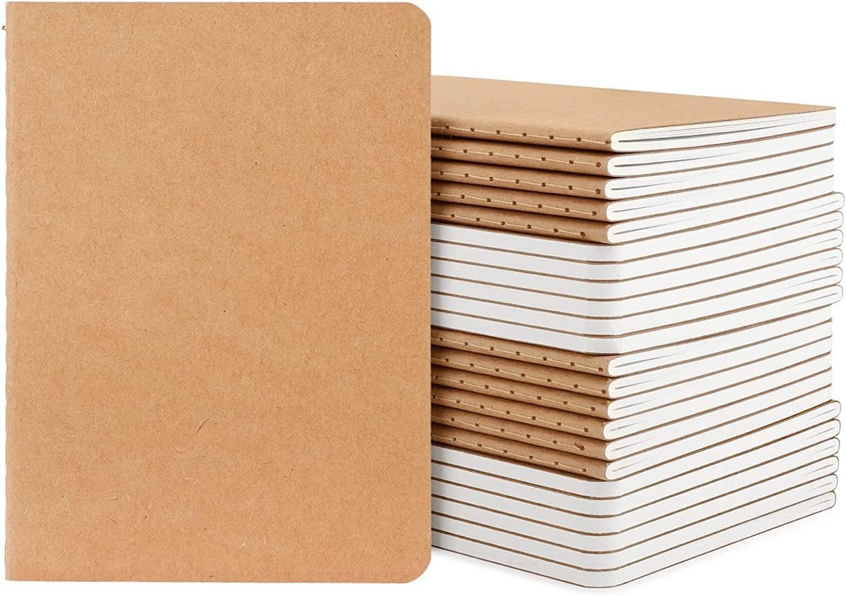 IMPERATORIS® Notitieboek/Notitieboekje/Notitieblok/Notitieboeken a6 - Schrijfblok - 24 stuks - bruin