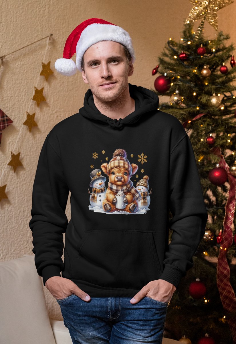 Cozy Highland Winter - Kersttrui - Kerst Trui Zwart - Grappig Kersttrui - Maat XL - Limited Edition