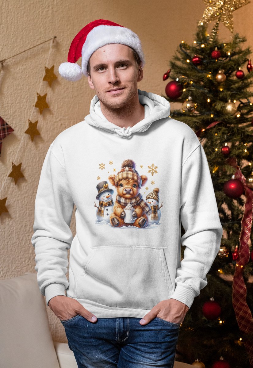 Cozy Highland Winter - Kersttrui - Kerst Trui Wit - Grappig Kersttrui - Maat XL - Limited Edition