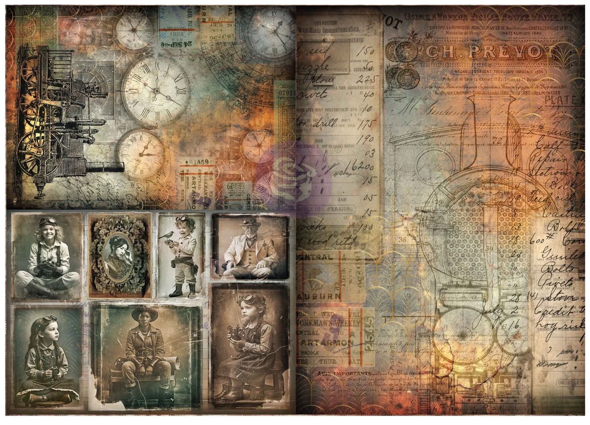 Redesign - Decoupage Rice A3 - Time Travellers (Finnabair)
