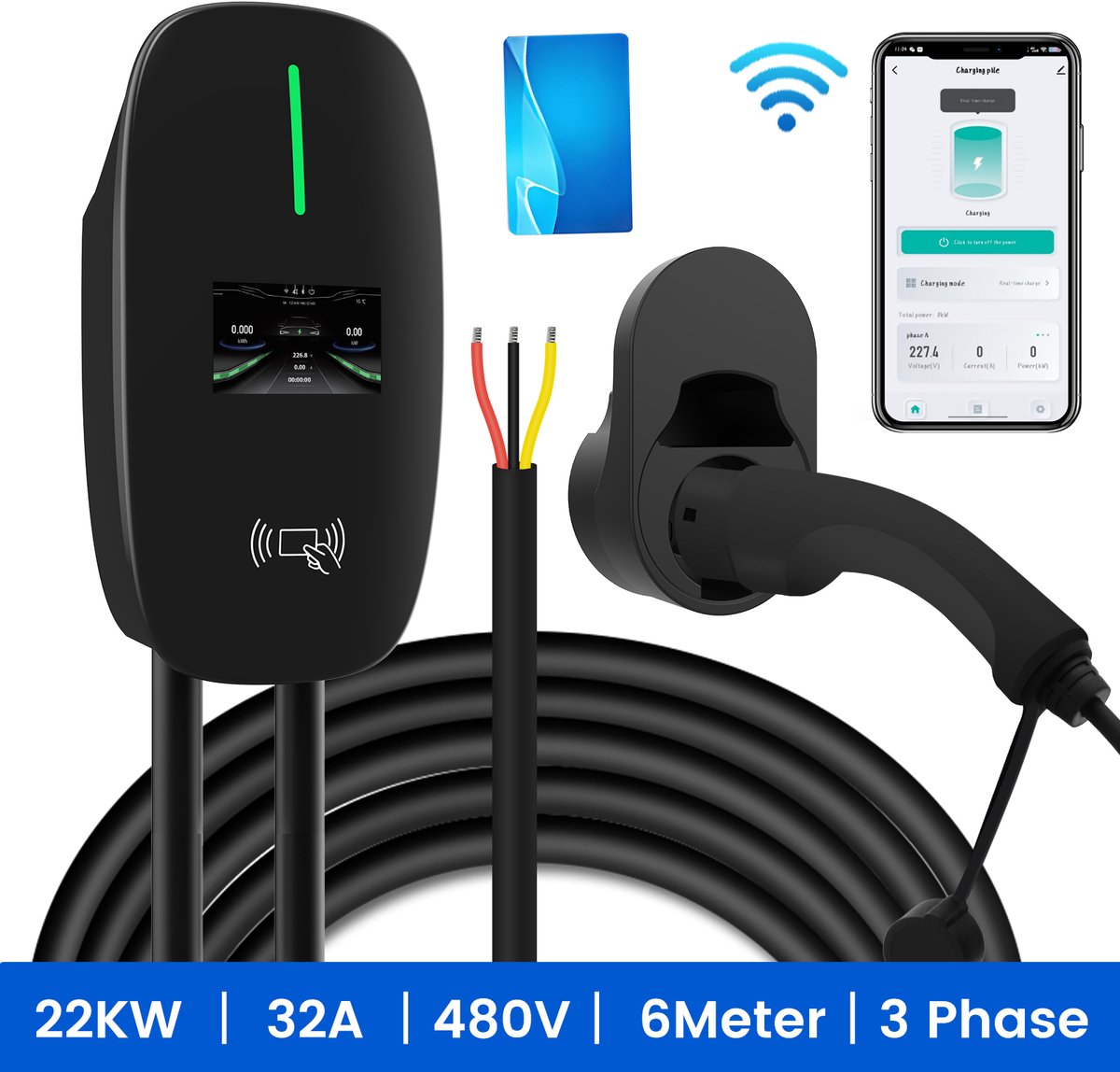 Hexinex 22kW 3-Fase Laadpaal met App Bediening