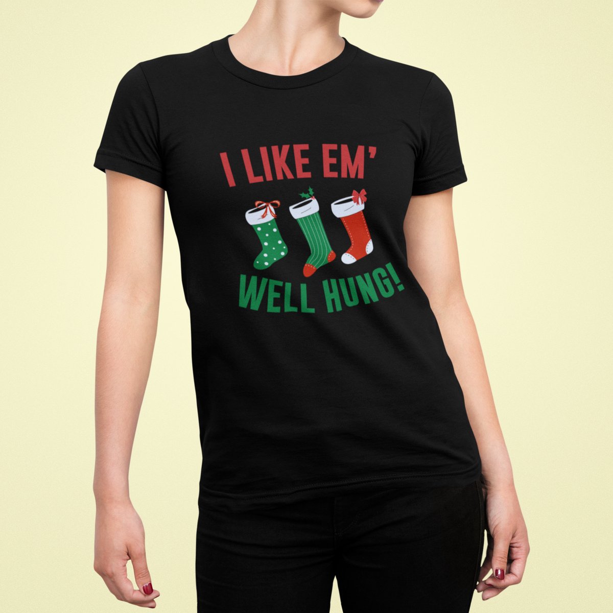 I Like Them Well Hung - T-shirt Vrouw - T-shirt Zwart - Grappig T-shirt - Maat XL - Cadeau Vrouwen - Limited Edition