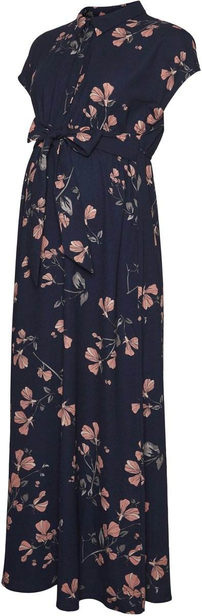 Vero Moda MATERNITY - VMMNEWHALLIE S/S LONG TIE DRESS EXP GA - Dames - Maxi jurken Night Sky