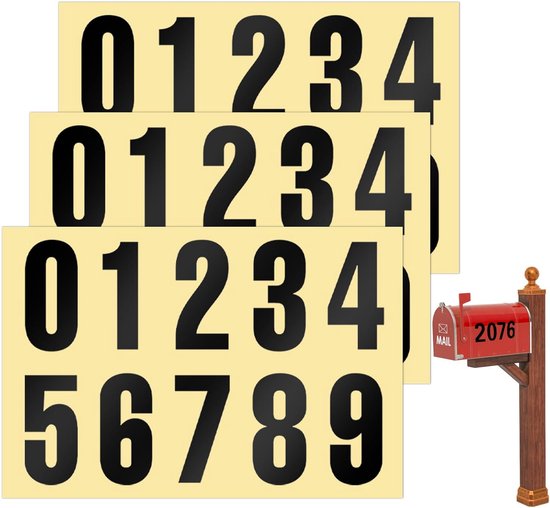 Self Adhesive Numbers Weatherproof - 10cm Number Stickers Large - 0-9 ...