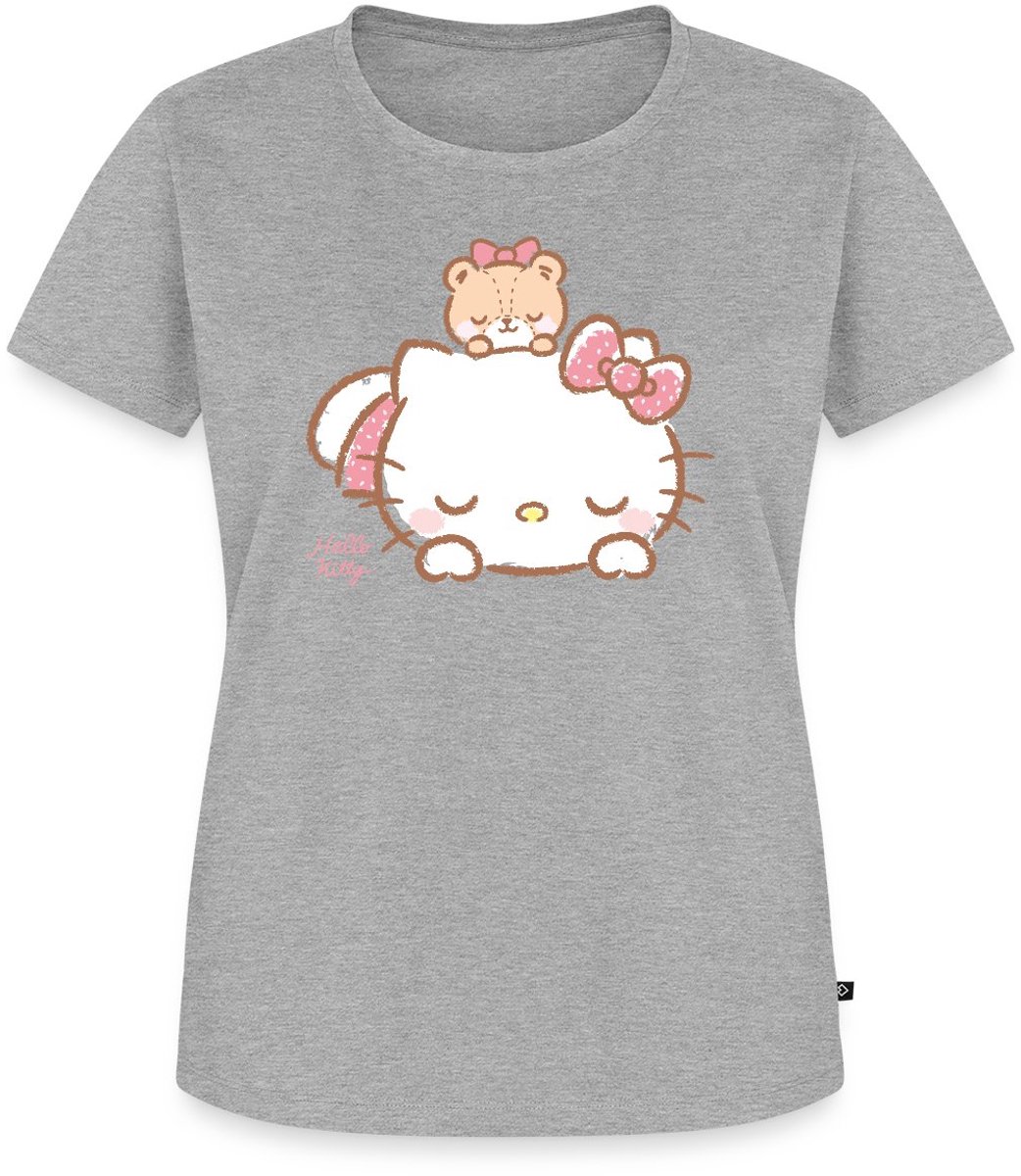Hello Kitty Met Teddy Op Haar Rug Premium T Shirt Dames