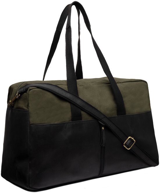 Beocca - Sac week-end - Milo - Cuir tanné végétal - Format bagage cabine - Élégant et spacieux - Vert